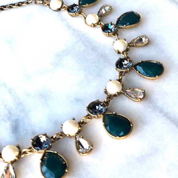 Emerald, Gray Diamond, and Pearl JCrew Necklace - Picture 3 of 8